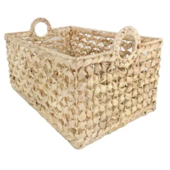 Providence Melia Flower Weave Storage Basket With Handles, Small