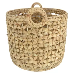 Providence Melia Round Flower Weave Storage Basket, Small