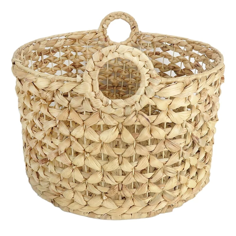 Providence Melia Round Flower Weave Storage Basket With Handles, Medium 1 Providence Melia Round Flower Weave Storage Basket With Handles, Medium