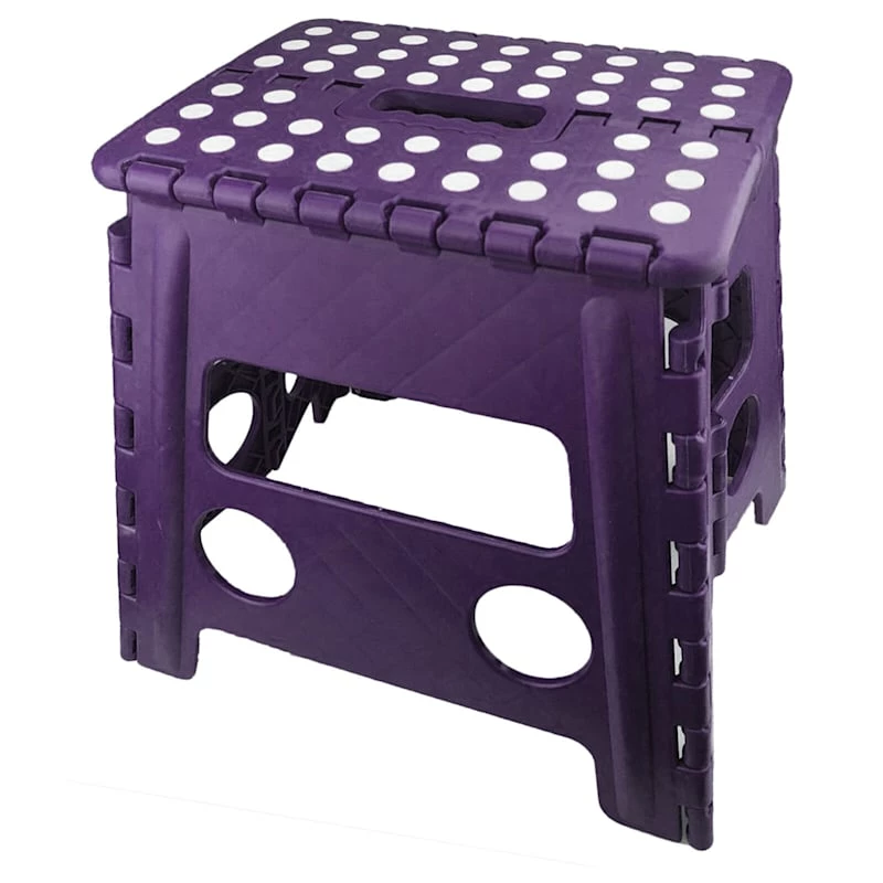 Purple Foldable Step Stool, 13" 1 Purple Foldable Step Stool, 13"