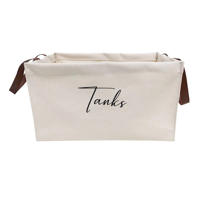 Rectangle CLST Fabric Canvas Basket White L 1 Rectangle CLST Fabric Canvas Basket White L