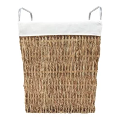 Rectangle Twisted Wicker Laundry Hamper, Small