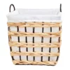 Rectangle Water Hyacinth Wicker Laundry Hamper, Small