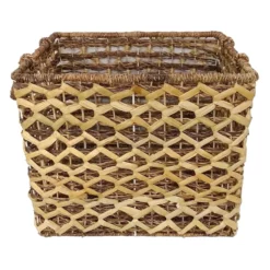 Rectangular Madras Basket Diamond Weave Large