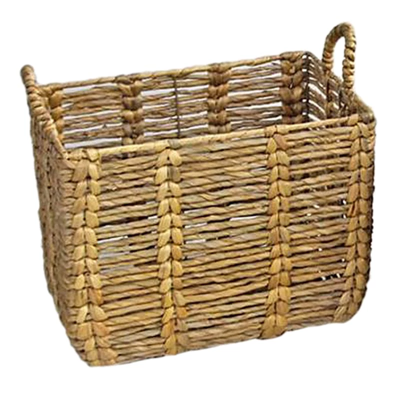 Rectangular Water Hyacinth Basket, 16x12x10.5 1 Rectangular Water Hyacinth Basket, 16x12x10.5