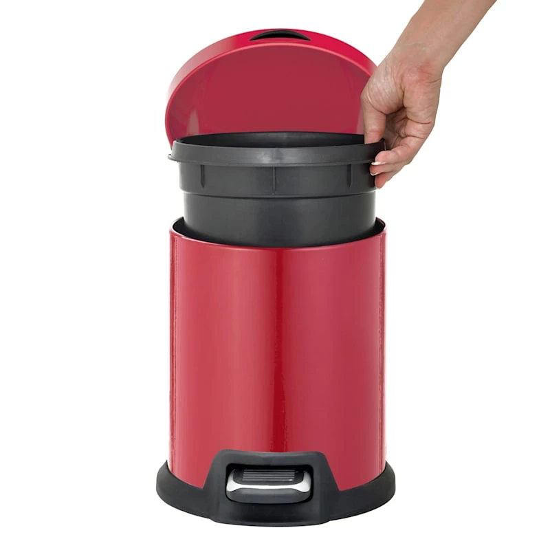 Red Round Pedal Bin, 5l 2 Red Round Pedal Bin, 5l - Image 2
