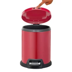 Red Round Pedal Bin, 5l