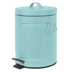 Retro Light Blue Step Trash Bin, 5l