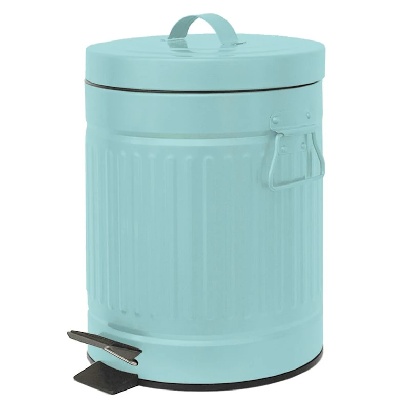 Retro Light Blue Step Trash Bin, 5l 1 Retro Light Blue Step Trash Bin, 5l