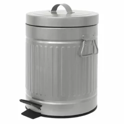Retro Silver Step Trash Bin, 5l