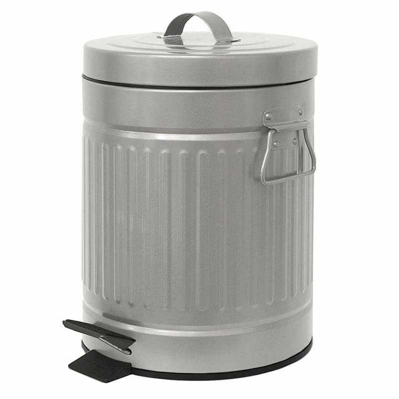 Retro Silver Step Trash Bin, 5l 1 Retro Silver Step Trash Bin, 5l