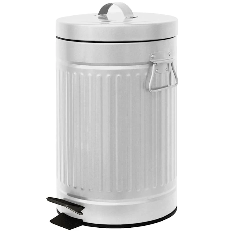 Retro White Step Trash Bin, 12l 1 Retro White Step Trash Bin, 12l