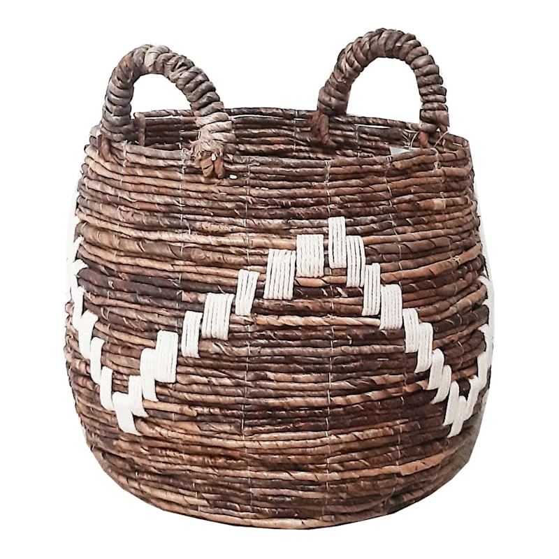 Round Banana Leaf Belly Storage Basket, Medium 1 Round Banana Leaf Belly Storage Basket, Medium