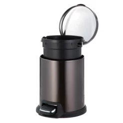 Round Black Stainless Steel Pedal Bin, 5l 7 Round Black Stainless Steel Pedal Bin, 5l -Storage Sales Store round black stainless steel pedal bin 5l 2