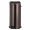 Round Black Stainless Steel Retro Pedal Trash Bin, 30l
