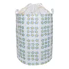Round Collapsible Canvas Laundry Hamper With Drawstring Liner, Daisy Print