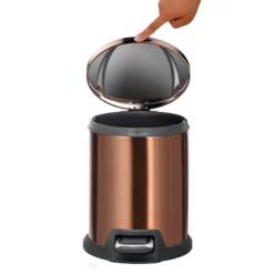 Round Copper Stainless Steel Pedal Bin, 5l