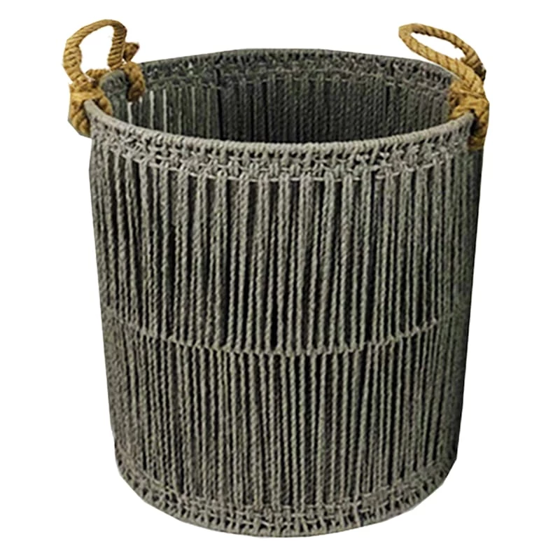 Round Dark Grey Paper String Basket, Medium 1 Round Dark Grey Paper String Basket, Medium