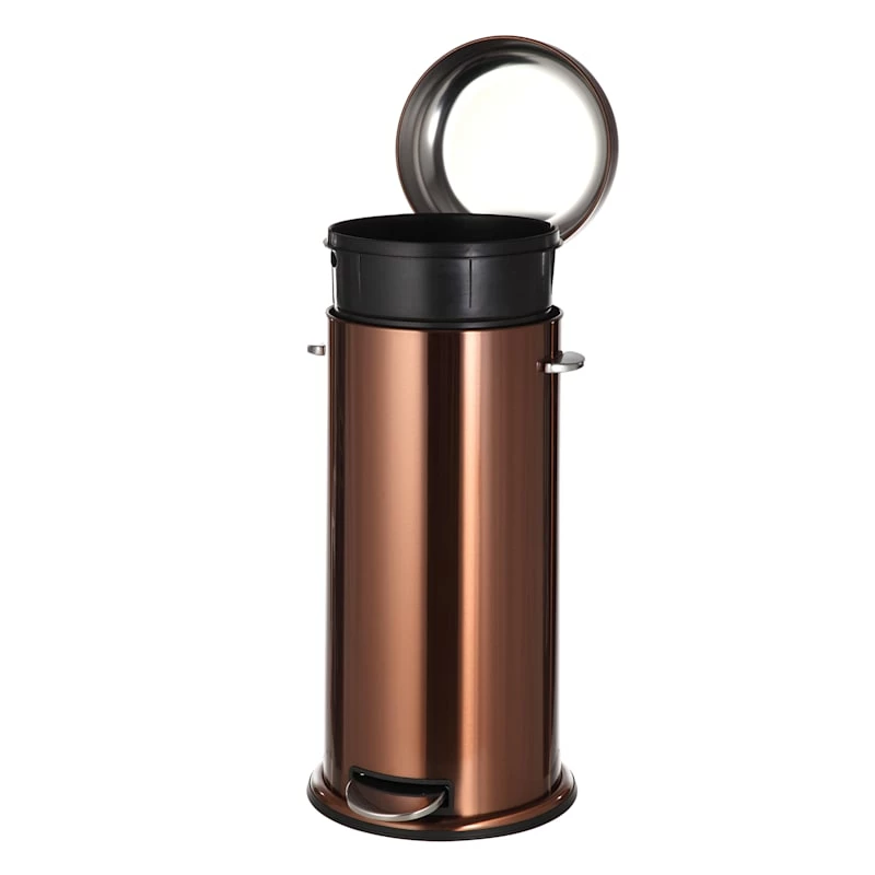 Round Retro Copper Stainless Steel Pedal Bin, 30l 3 Round Retro Copper Stainless Steel Pedal Bin, 30l - Image 3