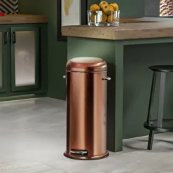 Round Retro Copper Stainless Steel Pedal Bin, 30l 7 Round Retro Copper Stainless Steel Pedal Bin, 30l -Storage Sales Store round retro copper stainless steel pedal bin 30l 3