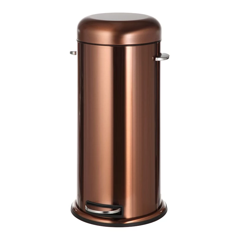 Round Retro Copper Stainless Steel Pedal Bin, 30l 1 Round Retro Copper Stainless Steel Pedal Bin, 30l