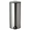 Round Stainless Steel Pedal Trash Bin With Thin Lid, 30l