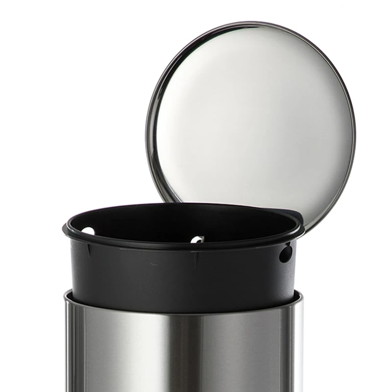 Round Stainless Steel Pedal Trash Bin With Thin Lid, 30l 5 Round Stainless Steel Pedal Trash Bin With Thin Lid, 30l - Image 5
