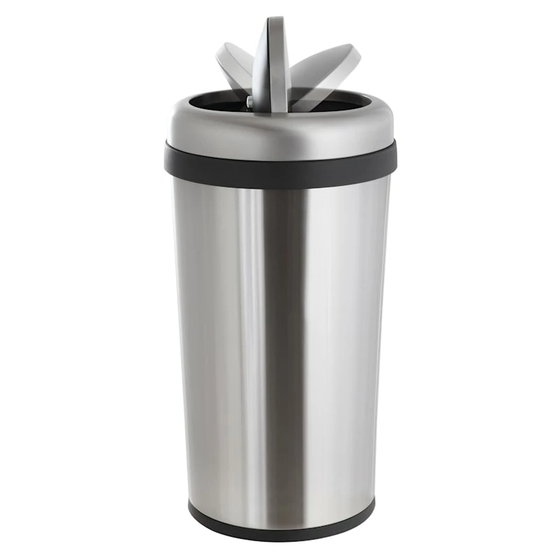Round Stainless Steel Swing-Top Trash Bin, 45l 3 Round Stainless Steel Swing-Top Trash Bin, 45l - Image 3
