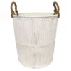 Round White Paper String Storage Basket, Large