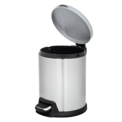 Round White Stainless Steel Pedal Bin, 5l 7 Round White Stainless Steel Pedal Bin, 5l -Storage Sales Store round white stainless steel pedal bin 5l 2