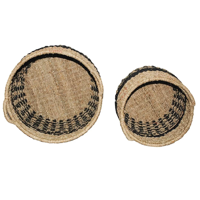 Round Woven Seagrass Storage Basket, Large 2 Round Woven Seagrass Storage Basket, Large - Image 2