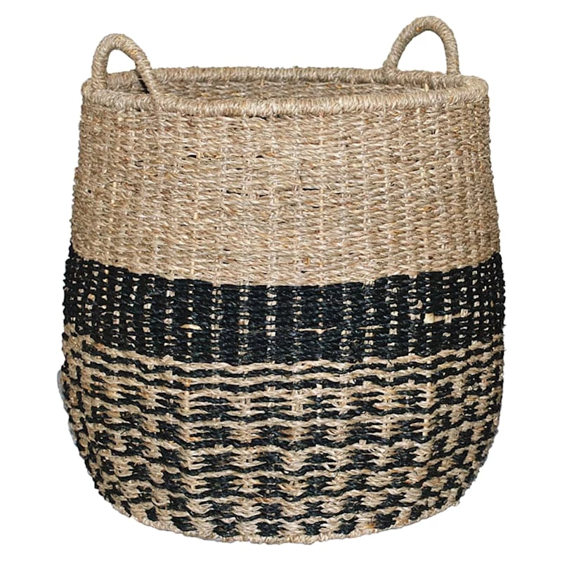 Round Woven Seagrass Storage Basket, Large 1 Round Woven Seagrass Storage Basket, Large