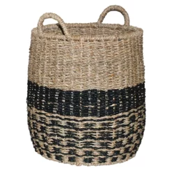 Round Woven Seagrass Storage Basket, Small