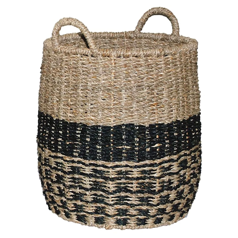 Round Woven Seagrass Storage Basket, Small 1 Round Woven Seagrass Storage Basket, Small