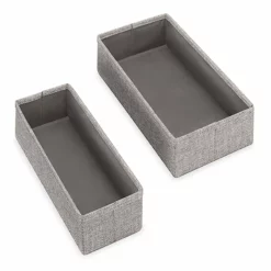 Set Of 4 Fabric Drawer Organizers, Black Herringbone -Storage Sales Store set of 4 fabric drawer organizers black herringbone 2