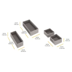 Set Of 4 Fabric Drawer Organizers, Black Herringbone -Storage Sales Store set of 4 fabric drawer organizers black herringbone 6