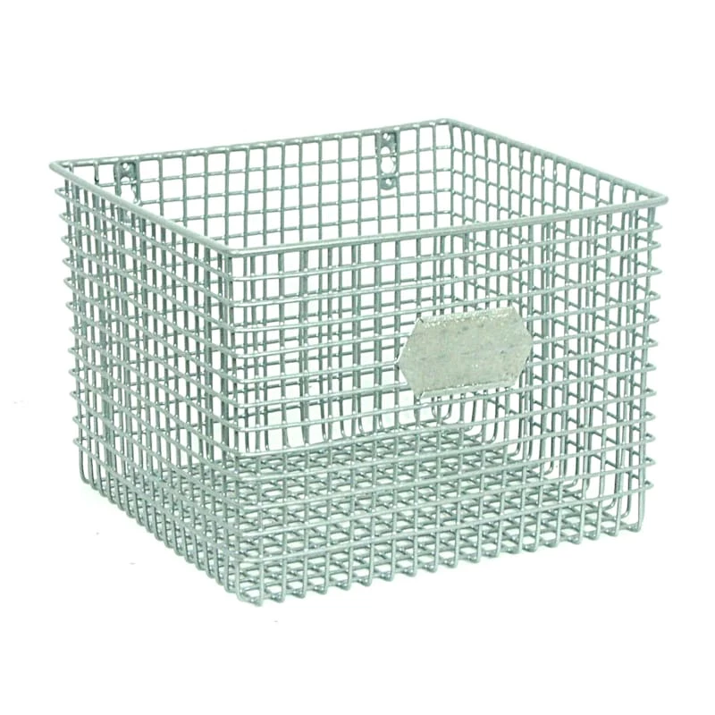 Silver Metal Wire Wall Basket, Medium 1 Silver Metal Wire Wall Basket, Medium