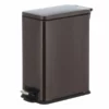 Slim Rectangle Black Stainless Steel Pedal Bin, 9.7l
