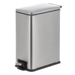 Slim Rectangle Stainless Steel Pedal Bin, 9.7l