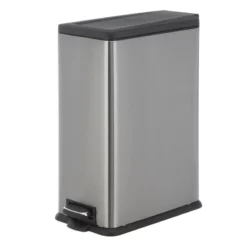 Slim Stainless Steel Rectangle Pedal Trash Bin, 45l