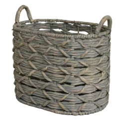 SM GREY WH OVAL BSKT