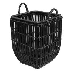SM SQ BLK POLY RATTAN BSKT