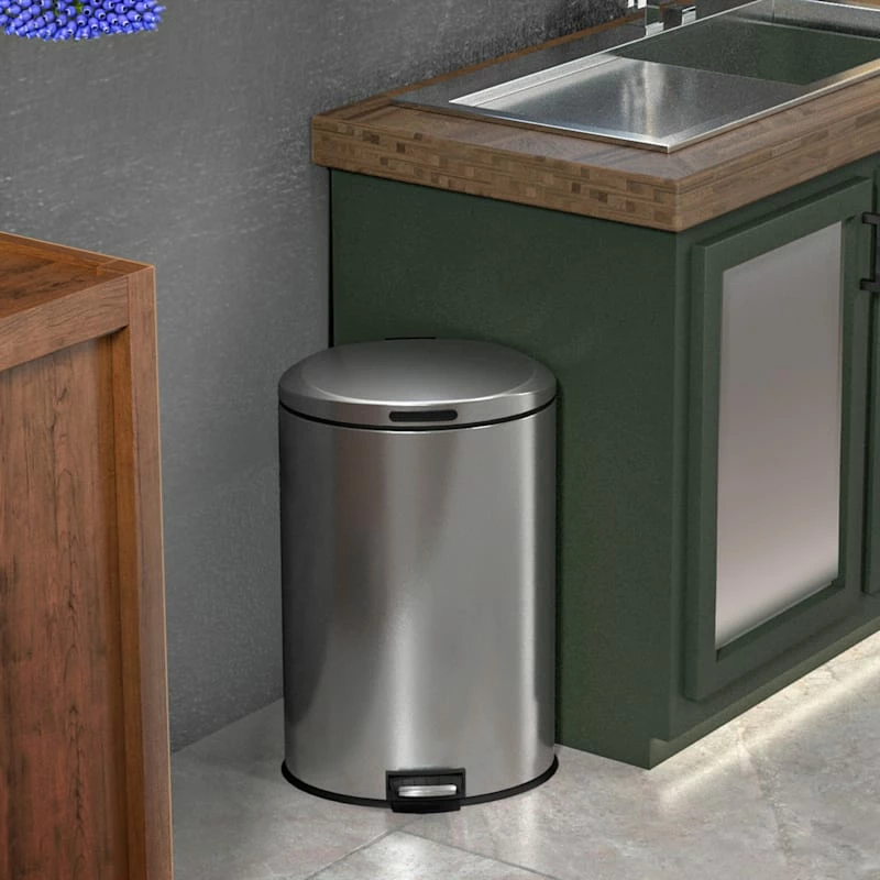 Stainless Steel Oval Pedal Trash Bin, 45l 4 Stainless Steel Oval Pedal Trash Bin, 45l - Image 4