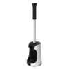 Stainless Steel Toilet Brush With Open Holder, White
