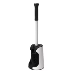 Stainless Steel Toilet Brush With Open Holder, White