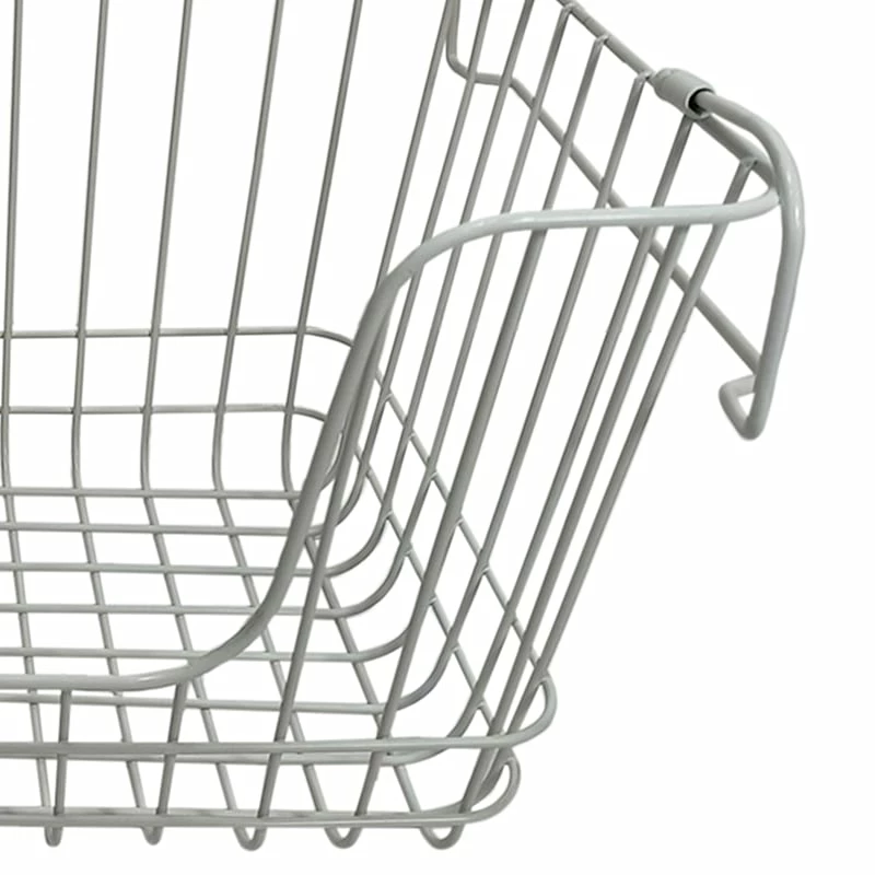 Stanley Black Metal Wire Stack Storage Basket, Large 2 Stanley Black Metal Wire Stack Storage Basket, Large - Image 2