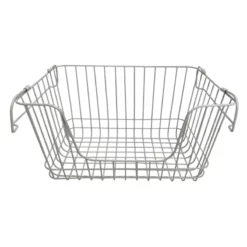 Stanley Black Metal Wire Stack Storage Basket, Large