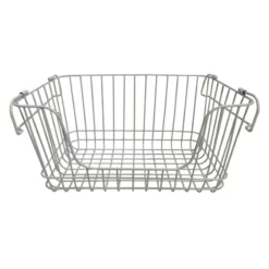 Stanley Black Metal Wire Stack Storage Basket, Small