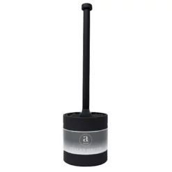 Steel Toilet Brush W Open Holder Black