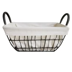 Tapered Rec Wavy Wire Basket W/Liner L